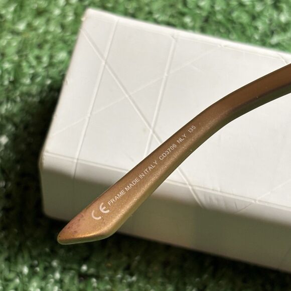 Christian Dior Gold Baguette Jeweled CD3706 NLY 53MM Glasses Frames with Case - Picture 5 of 9